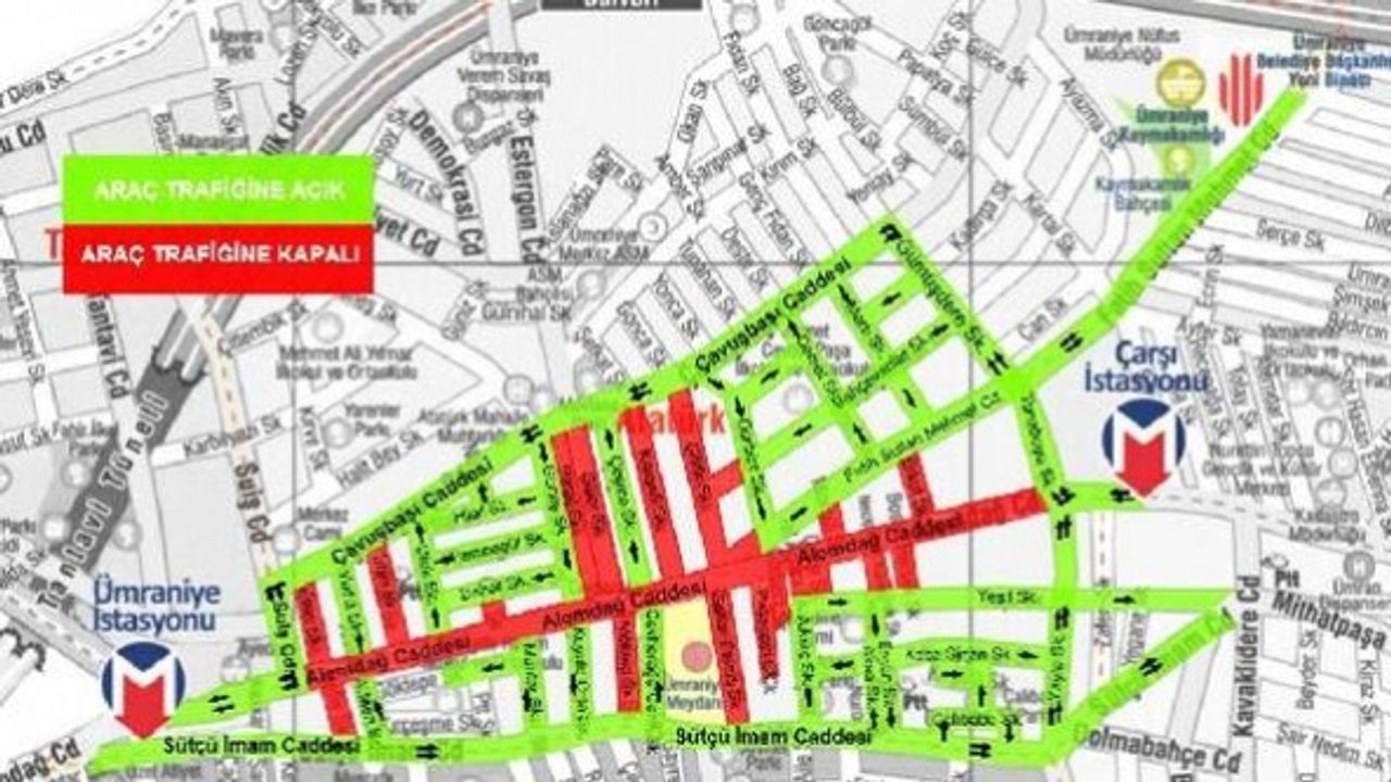 Alemdağ Caddesi'nin bir bölümü trafiğe kapatılacak
