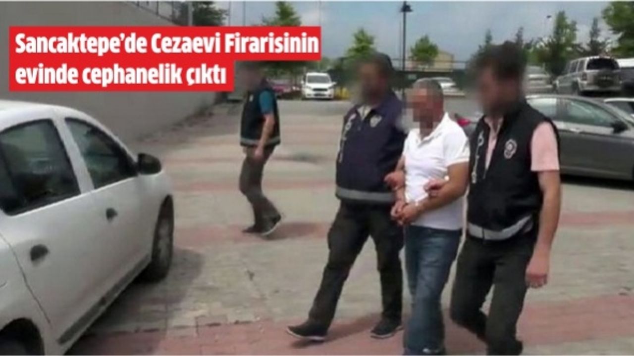 Sancaktepe’de Cezaevi firarisinin  evinde cephanelik çıktı