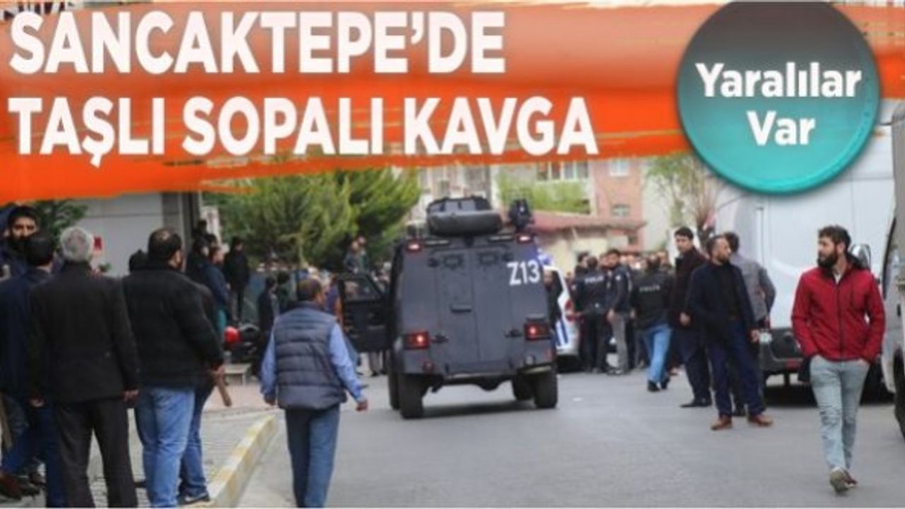 Sancaktepe'de taşlı sopalı kavga: Yaralılar var
