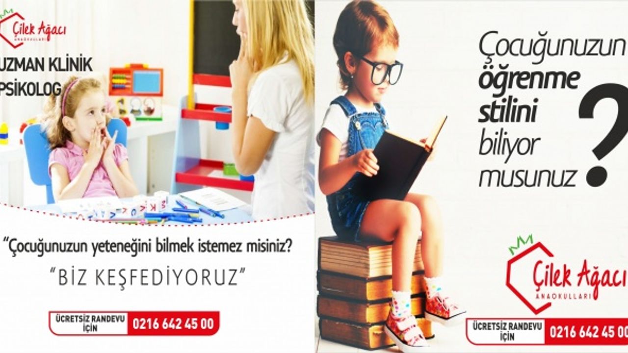 “ÇOCUKLARIMIZI KEŞFEDELİM” ÇİLEK AĞACI ANAOKULU'NDAN YETENEK VE ÖĞRENME STİLİ ÜCRETSİZ TEST