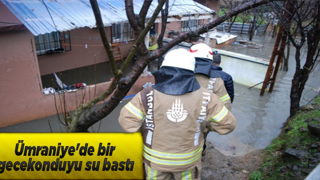 Ümraniye'de bir gecekonduyu su bastı