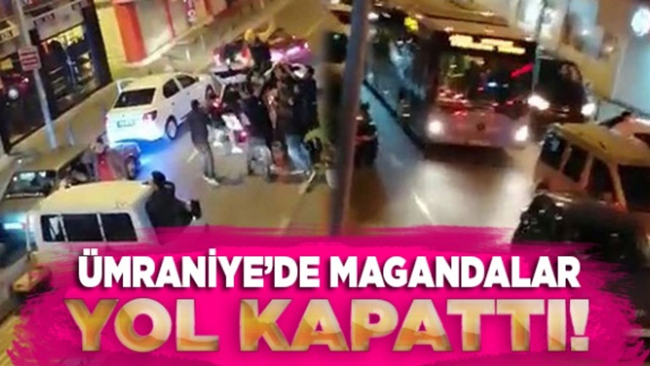 Ümraniye’de asker eğlencesi yapan magandalar yol kapattı