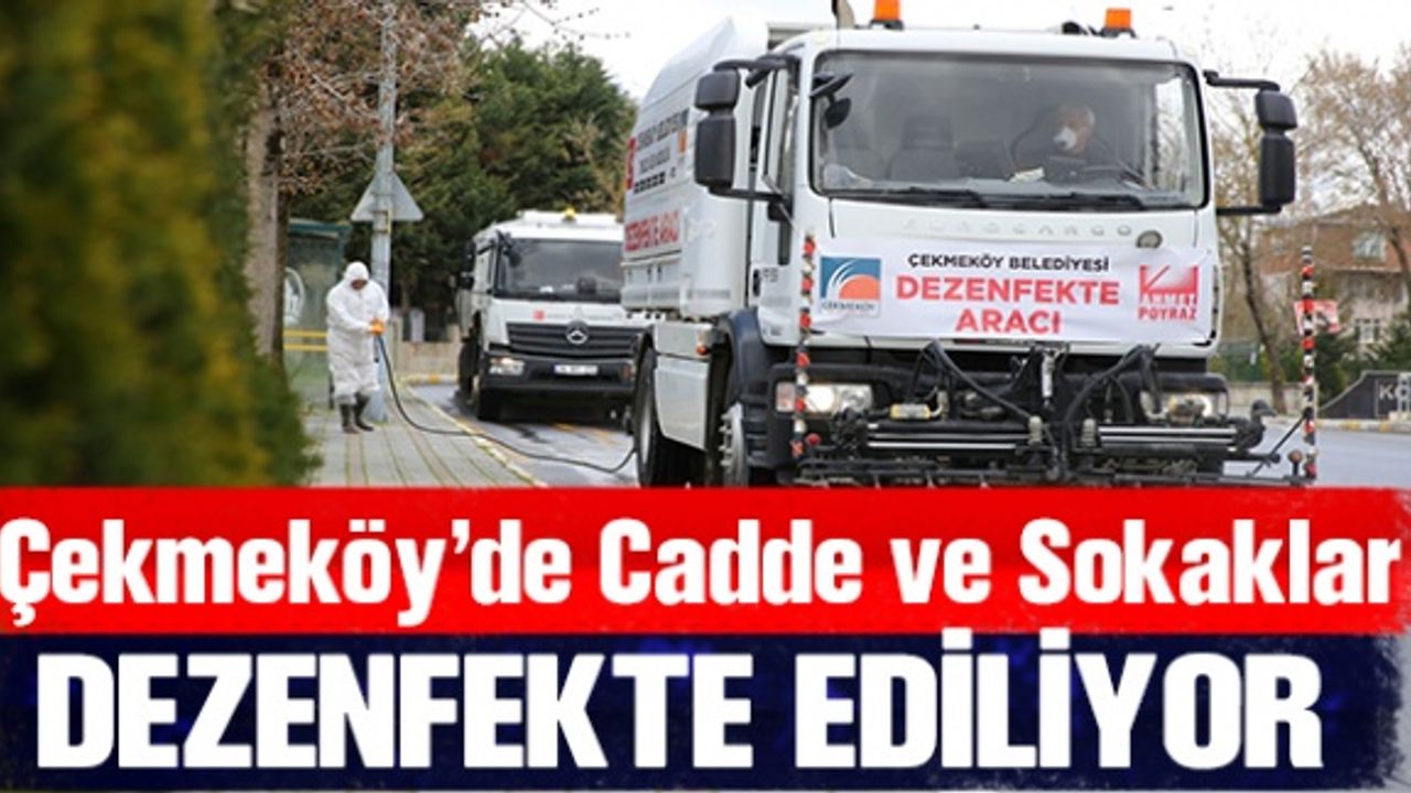 Çekmeköy'de cadde ve sokaklar dezenfekte ediliyor