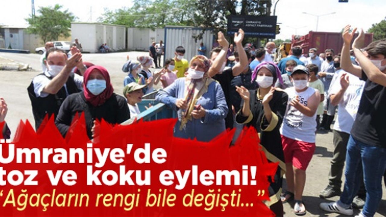 Ümraniye'de toz ve koku eylemi! 'Ağaçların rengi bile değişti...'