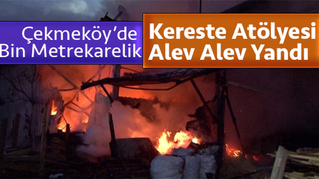 Çekmeköy’de bin metrekarelik kereste atölyesi alev alev yandı .