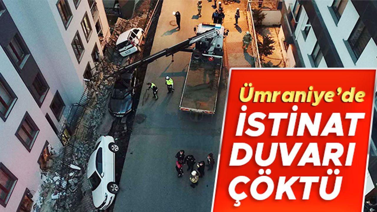 Ümraniye’de bir sitenin istinat duvarı çöktü