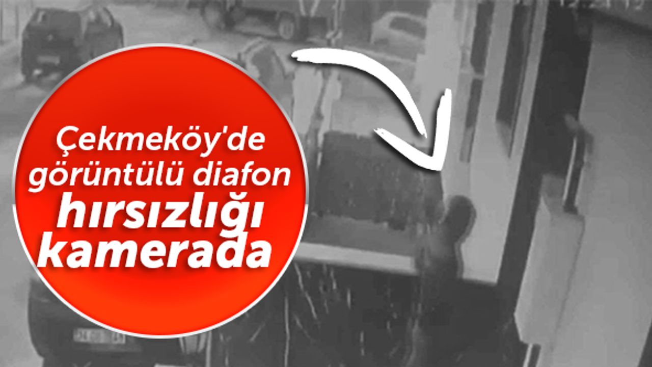 Çekmeköy'de görüntülü diafon hırsızlığı kamerada