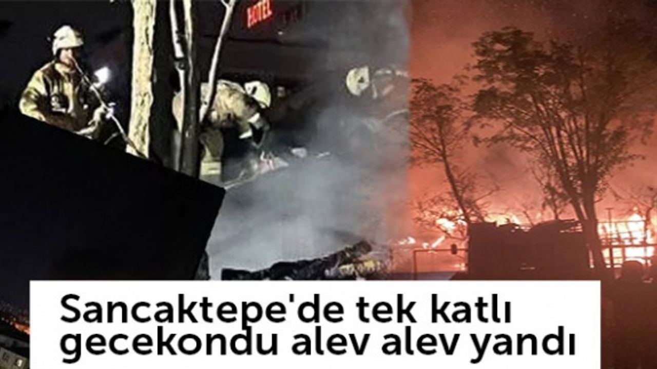 Sancaktepe'de tek katlı gecekondu alev alev yandı