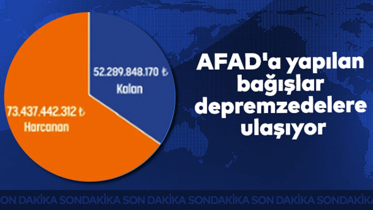 AFAD'a yapılan bağışlar depremzedelere ulaşıyor
