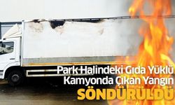 Çekmeköy'de park halindeki gıda yüklü kamyonda çıkan yangın söndürüldü