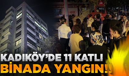 Kadıköy'de 11 katlı binada yangın!