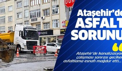 Ataşehir'de kanalizasyon çalışması sonrası geciken asfaltlama esnafı mağdur etti