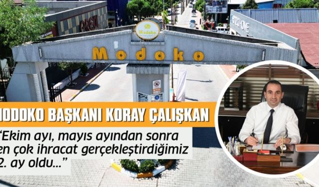 MODOKO Başkanı Çalışkan; "Mobilya ihracatı Ekim'de pozitife döndü"