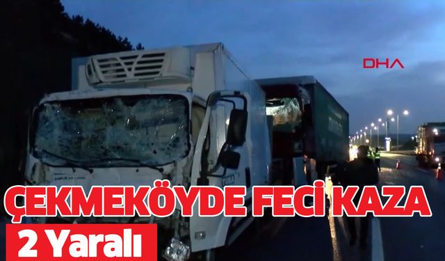 Çekmeköy'de feci kaza: 2 TIR ve kamyon çarpıştı.
