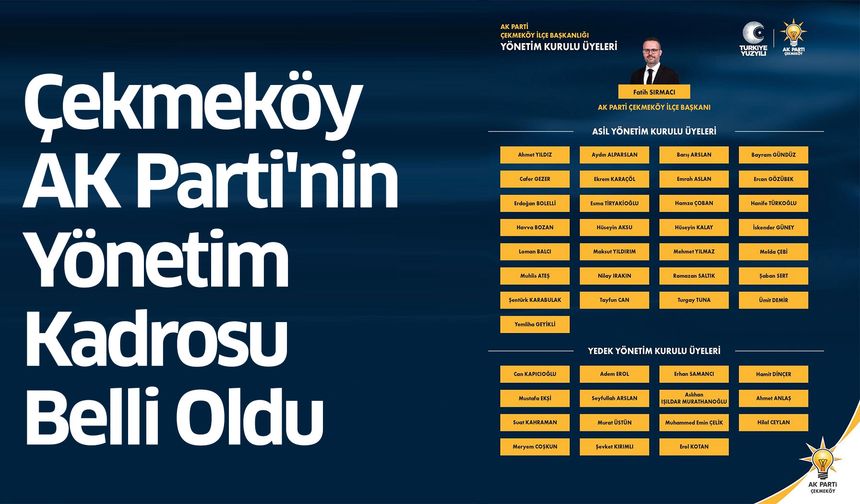 Çekmeköy AK Parti'nin Yönetim Kadrosu Belli Oldu