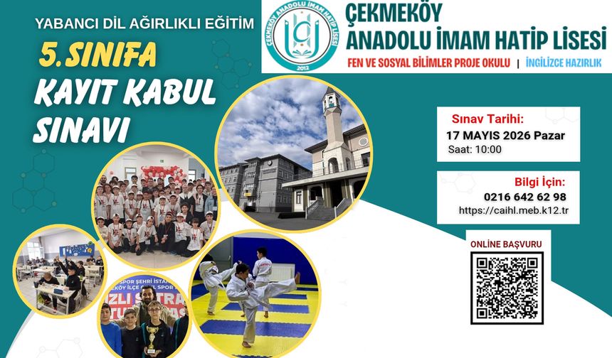 Çekmeköy Anadolu İmam Hatip Lisesi'nden 5. Sınıfa Kayıt Kabul Sınavı
