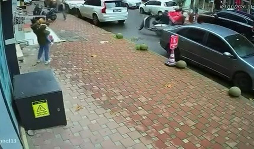 Çekmeköy'de Trajikomik Motor Kazası